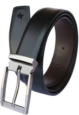 DFashion Men Black Artificial Leather Belt, Black-01