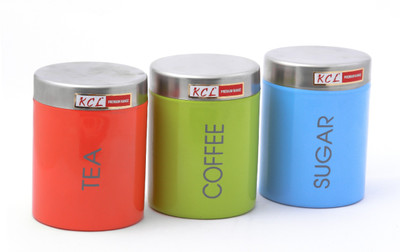 KCL Canisters - 500 ml Steel Tea Coffee & Sugar Container(Pack of 3, Green, Blue, Red), Blue;green;red
KCL Canisters - 500 ml Steel Tea Coffee & Sugar Container(Pack of 3, Green, Blue, Red), Blue;green;red
