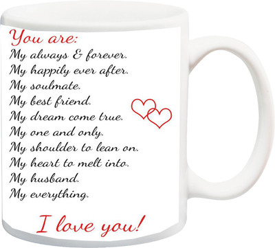 ME&YOU Gift for Husband/Wife/Boyfriend/Girlfriend/lover;You Are My Always Forever i Love You HD Print Ceramic Mug(325 ml), Multicolor
ME&YOU Gift for Husband/Wife/Boyfriend/Girlfriend/lover;You Are My Always Forever i Love You HD Print Ceramic Mug(325 ml), Multicolor