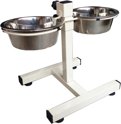 Petshop7 Double Diner Set with Stand 900 MLx2 White Dog Stand Stainless Steel Pet Bowl(900 ml White, Silver)
Petshop7 Double Diner Set with Stand 900 MLx2 White Dog Stand Stainless Steel Pet Bowl(900 ml White, Silver)