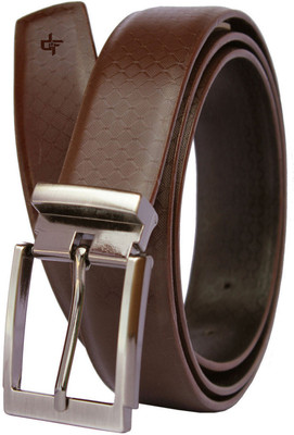 DFashion Men Brown Artificial Leather Belt, Brown-01