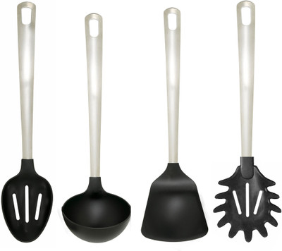 Jubilant Lifestyle Set of 4 Staiinless Steel & Nylon Serving Spoon Set of 4 Stainless Steel & Nylon Serving Spoon Steel, Black Kitchen Tool Set(Steel, Black)
Jubilant Lifestyle Set of 4 Staiinless Steel & Nylon Serving Spoon Set of 4 Stainless Steel & Nylon Serving Spoon Steel, Black Kitchen Tool Set(Steel, Black)