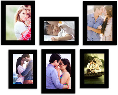 MakeHomeHappy MDF Photo Frame(Black, 6 Photos)