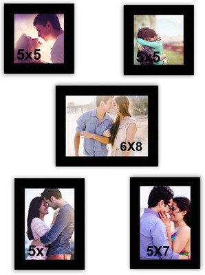 MakeHomeHappy MDF Photo Frame(Black, 5 Photos)