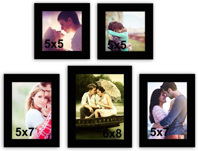 MakeHomeHappy MDF Photo Frame(Black, 5 Photos)