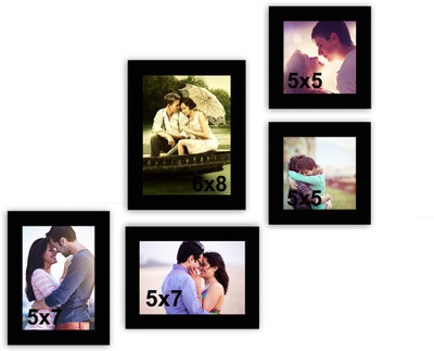 MakeHomeHappy MDF Photo Frame(Black, 5 Photos)
