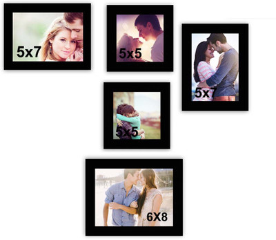 MakeHomeHappy MDF Photo Frame(Black, 5 Photos)