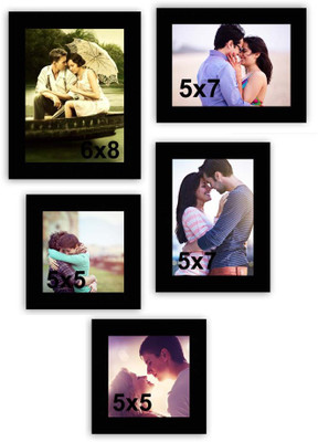 MakeHomeHappy MDF Photo Frame(Black, 5 Photos)