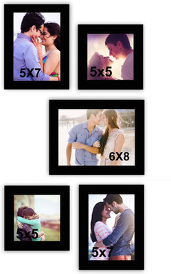 MakeHomeHappy MDF Photo Frame(Black, 5 Photos)