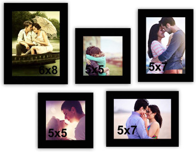 MakeHomeHappy MDF Photo Frame(Black, 5 Photos)