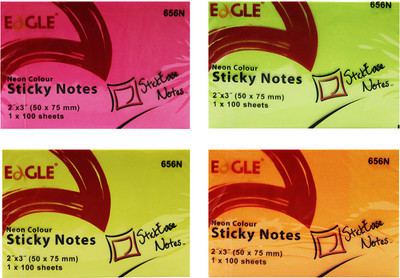 Eagle 2 x 3 inch Sticky Notes Set of 8 Pads 100 Sheets Regular, 4 Colors(Neon- Orange, Pink, Yellow, Green)
Eagle 2 x 3 inch Sticky Notes Set of 8 Pads 100 Sheets Regular, 4 Colors(Neon- Orange, Pink, Yellow, Green)