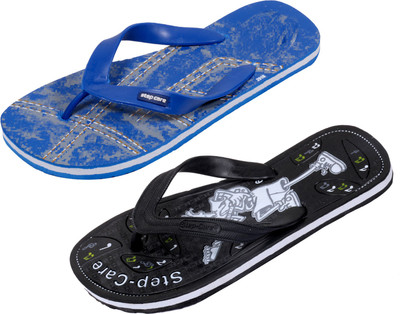 Indistar Flip Flops, Printed blue::black
