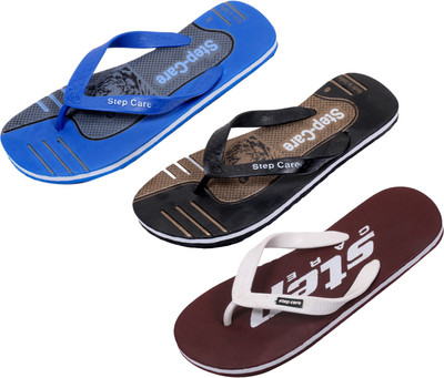 Indistar Flip Flops, Brown step:brown::blue/grey