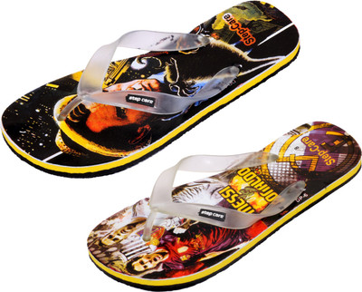 Indistar Flip Flops, Printed blk::printed yellow