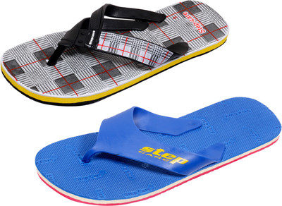 Indistar Flip Flops, Blue step::white check