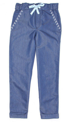 Pepe Jeans Slim Fit Girls Blue Trousers, Indigo