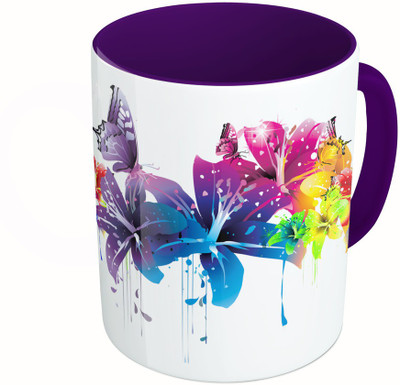 MiiCreations Printed Two Tone Blue And White Flower and Butterfly Ceramic Mug(325 ml), Multicolor
MiiCreations Printed Two Tone Blue And White Flower and Butterfly Ceramic Mug(325 ml), Multicolor
