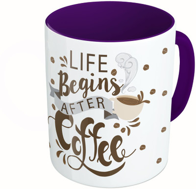 MiiCreations Printed Two Tone Blue And White Life Begins After Coffee Ceramic Mug(325 ml), Multicolor
MiiCreations Printed Two Tone Blue And White Life Begins After Coffee Ceramic Mug(325 ml), Multicolor