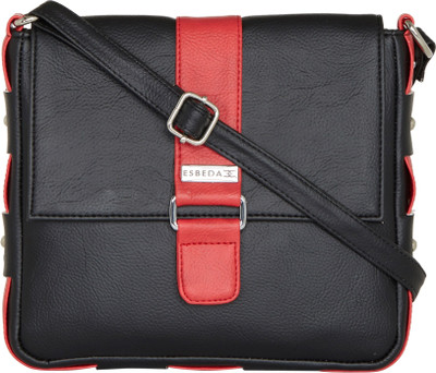 Esbeda Women Casual Black PU Sling Bag