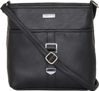 Esbeda Women Casual Black PU Sling Bag
