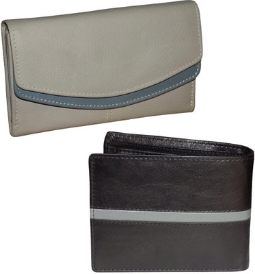 Style 98 Men Black, Grey Genuine Leather Wallet(6 Card Slots)