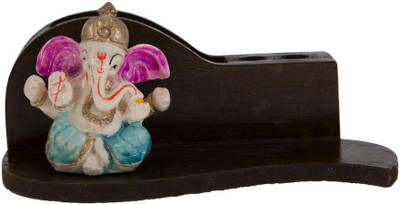 Smile2u Retailers 3 Compartments Wooden Pen Stand(Multicolor)
