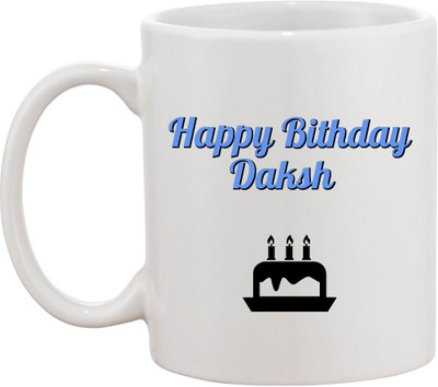 Awesum Happy Birthday Daksh Ceramic Mug(350 ml), White