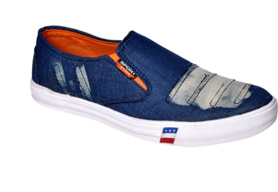 Glamour Canvas Shoes For Men(Blue, Blue and orange