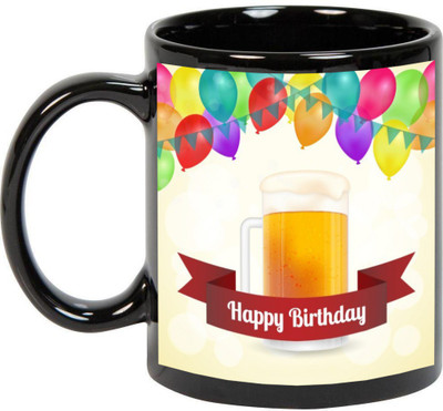 Awesum Happy Birthday- High Quality Ceramic Mug(350 ml), Black