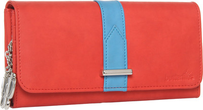 Butterflies Casual Red Clutch