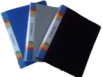 Suns polypropylene 2D RING BINDER(Set Of 3, Blue, Black, Grey)