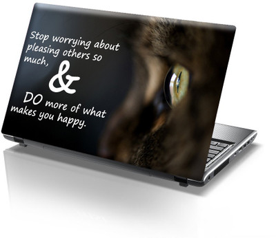 Onlinemart Stop Worring Vinyl Laptop Decal 15.6