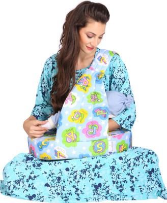 MomToBe Single Baby Breastfeeding Pillow, Blue
