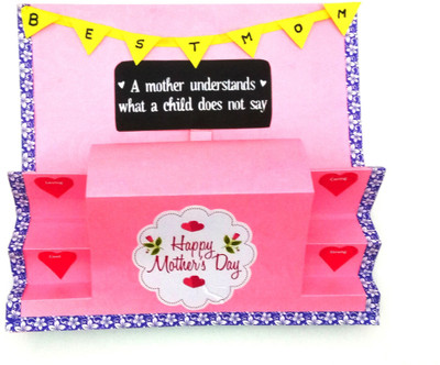 RMantra Handmade Best Mom Greeting Card(Pink, Pack of 1)