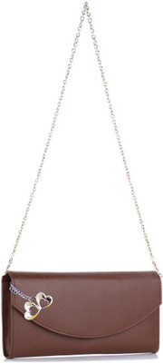 Anglopanglo Women Evening/Party Brown PU Sling Bag