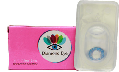Diamond Eye Without power Monthly Contact Lens(-6, blue, Pack of 2)