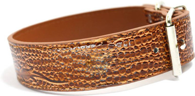 Sollar's Brown Alligator Look Leather Dog Everyday Collar(, Brown