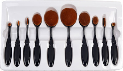 3RB 10 Piece Multipurpose Oval Makeup Brush Set(Pack of 10)