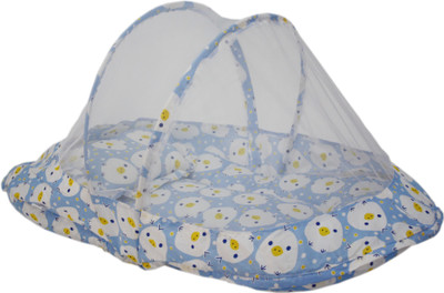 Amardeep Cotton Infants Amardeep Baby Mattress With Mosquito Net Duckling BLUE XL Size 90*55*6 cms Mosquito Net(Blue)