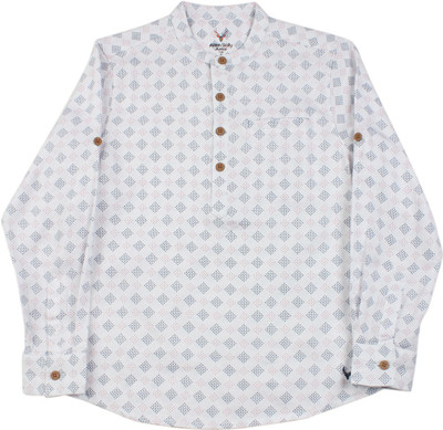 Allen Solly Junior Boys Printed Casual White Shirt