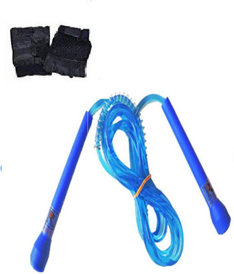 BFIT SKIPPING ROPE + GYM GLOVES PAIR Freestyle Skipping Rope(Blue, Black, Length: 457 cm), Black;blue
BFIT SKIPPING ROPE + GYM GLOVES PAIR Freestyle Skipping Rope(Blue, Black, Length: 457 cm), Black;blue