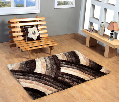 Excel Bazaar Brown Polyester Carpet(120 cm X 180 cm)