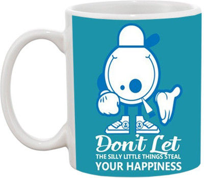 Ashvah Happiness 729 Ceramic Mug(350 ml), Multicolor