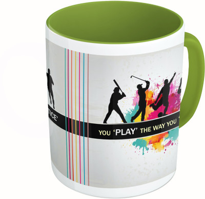 MiiCreations Printed Two Tone Green And White You 'PLAY' The Way You 'PRACTICE' Ceramic Mug(325 ml)
MiiCreations Printed Two Tone Green And White You 'PLAY' The Way You 'PRACTICE' Ceramic Mug(325 ml)