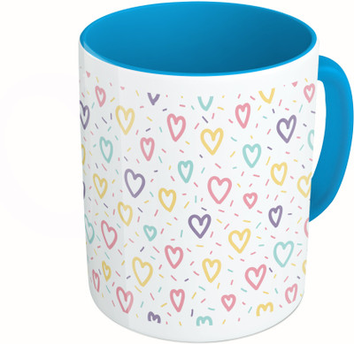 MiiCreations Printed Two Tone Blue And White colorfull Hearts Pattern Ceramic Mug(325 ml)
MiiCreations Printed Two Tone Blue And White colorfull Hearts Pattern Ceramic Mug(325 ml)