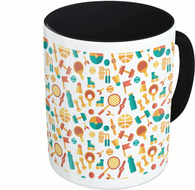 MiiCreations Printed Two Tone Black And White Sports Elements Pattern Ceramic Mug(325 ml)
MiiCreations Printed Two Tone Black And White Sports Elements Pattern Ceramic Mug(325 ml)