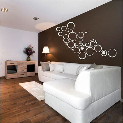 Dakshita 3D Acrylic Sticker Sticker(Pack of 36, Silver