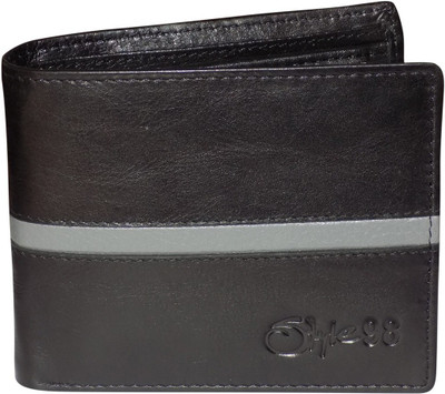 Style 98 Men Black, Grey Genuine Leather Card Holder(8 Card Slots)