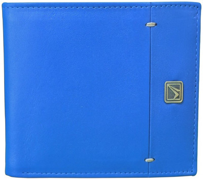 Kan Men Blue Genuine Leather Card Holder(6 Card Slots)