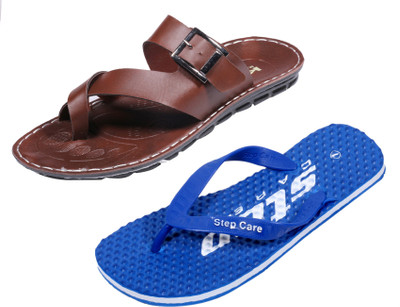 Indistar Slippers, Dotted blue::brown